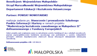 Więcej o: Modernizacja Kształcenia Zawodowego w Małopolsce II